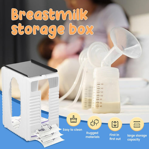 Fizocosisto Breastmilk Storage Container Health Milk Freeze Organizer First-in First-Out Breast Milk Storage Tower