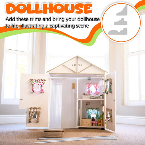 Relaxgiant 24 3 1: 12 16'' Pcs Miniature Dollhouse Trim Dollhouse Accessories Styles on Scale Long Wooden Trims
