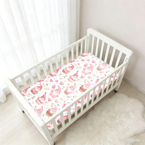 miaozhen 1 Pack 52x28 Cotton Baby Crib Sheets Comfy Breathable Valentines Dwarf Toddler Mattress Sheet for Nursery para