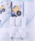 Mooreeke Baby Towel with Hood for Boys Blue Excavator Bath Towel for