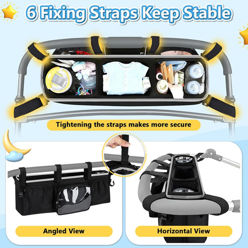 GT2 2 Double Stroller Organizer for Bob Duallie Jogger City Mini and Jeep, Double Baby Stroller Caddy Accessories