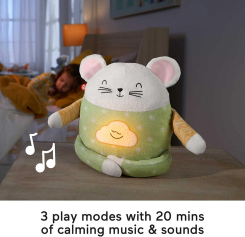 Fisher-Price Toddler Toy - Meditation Mouse Plush Sound Machine with Music and Light for Preschool Kids Ages 2+