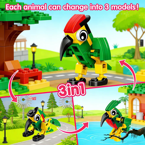 HLXGFCAI 20PCS Party Favors for Kids, Animal Building Blocks, Goodie Bag Stuffers, Classroom Prizes Bulk Toys Birthday