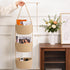 3-Tier Goodpick Hanging Basket Over the Door, Cotton Rope Wall basket, Hanging Nursery Decor for Organizing, Jute