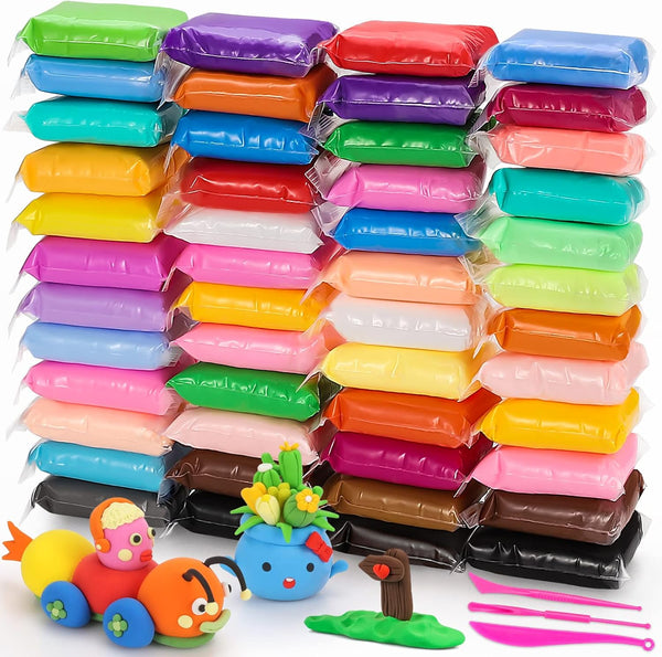 Air Dry Clay Kit, EDIFON Ultra Light Magic Modeling Clay with Tools, Safe and Non-Toxic, Ideal Gift for Kids (48 Colors)