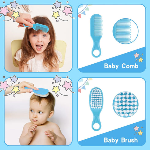 Set (Blue-20 1) Baby Grooming Kit, Infant Safety Care with Hair Brush Comb Nail Clipper Nasal Aspirator,Baby Essentials