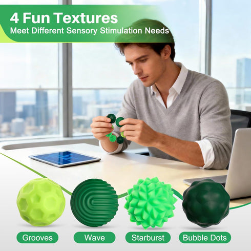VOKT 6PCS Magnetic Sensory Fidget Balls Toys Adults, Silicone Textured Stress Relief Toys for Teens with Autism ADHD