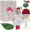 LEVLOVS Mouse Doll, Christmas Mouse in a Box, Sister Mouse in Matchbox, Linen Doll with Mushroom in Leaf Bed