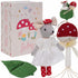 LEVLOVS Mouse Doll, Christmas Mouse in a Box, Sister Mouse in Matchbox, Linen Doll with Mushroom in Leaf Bed