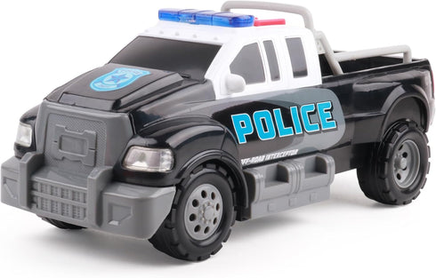 12" 3+ Mighty Fleet Rescue Force Police Pickup Truck Toy with Realistic Lights & Sounds, Durable Construction
