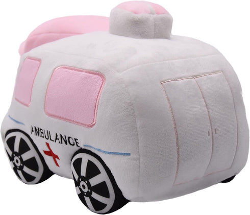 Soft Plush Ambulance Stuffed Car Toy, Cute White Truck Plushie, Excellent Gifts for Kids or Birthday Party (10.6 Inches)