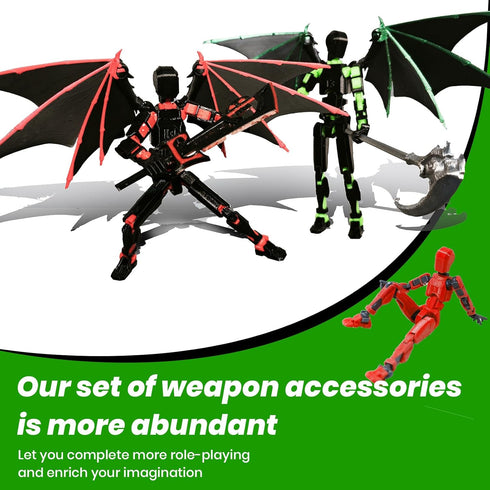 MIGESS T13 Set,Dummy 13,Articulated 13 13,t13 (Assembly Completed) Action Figure Robot with Demon Wings, Titan