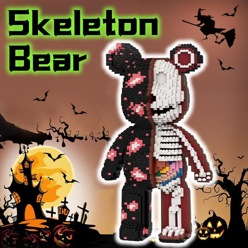Set(16.9inches) Before Christmas Teddy Skeleton Bear Micro Building Blocks Christmas Ornaments Bear Building Blocks