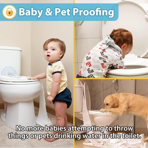 4our Kiddies Baby Toilet Lock (2 Pack) for Child Safety, Baby Proof Toilet Seat Lock with 2 Extra Pallet