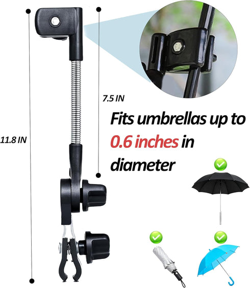 Generic 360 Universal Umbrella Holder for Chair, Adjustable Umbrella Clamp Mount for Stroller, Beach Chair, Wheelchair