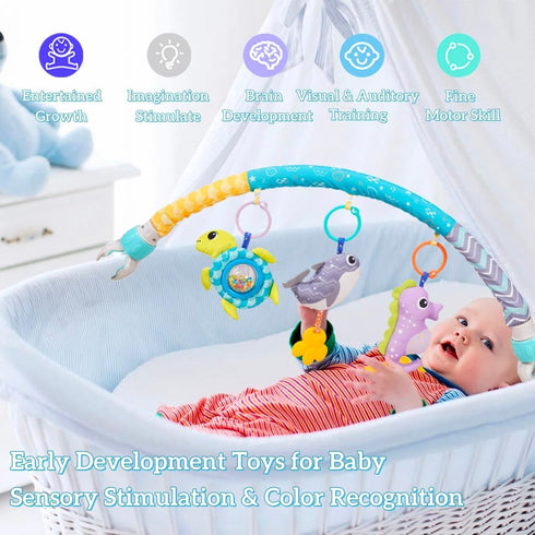 BATOHO Baby Stroller Arch Toy, Clip On Arch Mobile for Bassinet with Universal Clamps, Activity Toy Bar for Bouncer