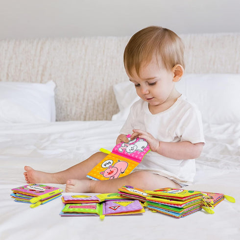 OKOOKO Soft Baby Books, 12PCS Soft Cloth Bath Books for Newborns Babies Infants Toddlers