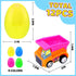 Giaueoa 12 Pcs Prefilled Easter Eggs with Pull-Back Engineering Vehicles Plastic Easter Eggs Filled Cars Toy for Easter