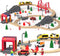 Giant Bean 72PCS Wooden Train Tracks & Trains, Gift Packed Railway Kits for Kids, Toddler Boys and Girls 3 Years+