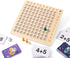 2 in 1 Math Board Game for Kids - Wooden Multiplication Addition Toys for Girls Boys 4-9 Years Old