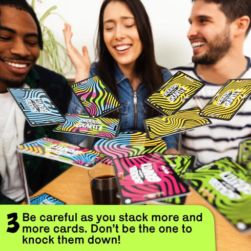 Cards Vs Gravity Pro, Travel Bag and Extra Cards Included, Fun Family Game for 2-8 Players
