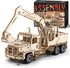 MOCBURIKU 3D Wooden Puzzle for Adults, Excavator Wooden Mechanical Model Car Kits to