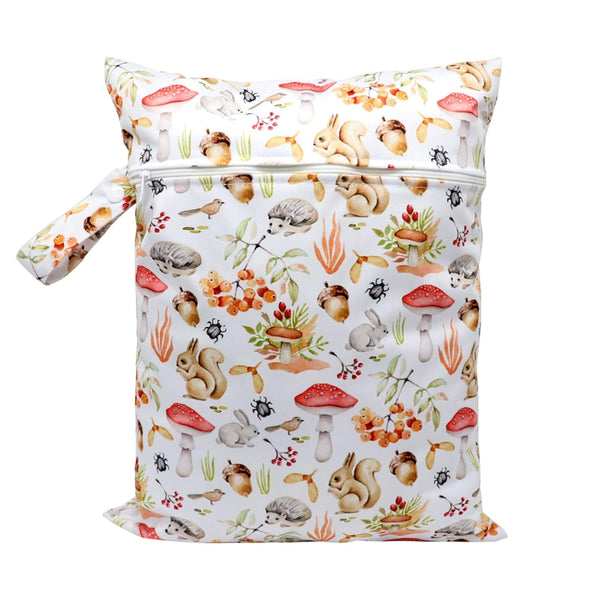 Ouxuefen Cartoon Print Baby Diaper Bag Wet Dry Nappy Zipper Handbag Large Capacity