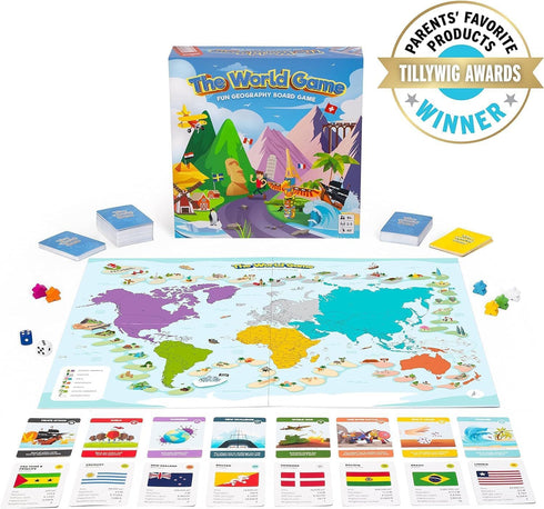 2-5 The World Game - Fun Geography Board Game - Educational Game for Kids & Adults - Cool Learning Gift Idea