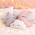 3 Chunful Pcs Moon Star Cloud Plush Pillows Soft Stuffed Nursery Decor Cushions for Bedroom Home Decor(Pink Gray White)