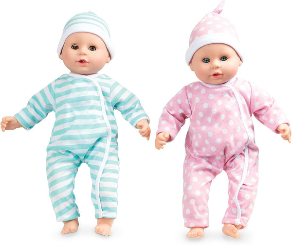 Melissa & Doug Mine to Love Twins Luke & Lucy - 15” Light Skin-Tone Baby Dolls