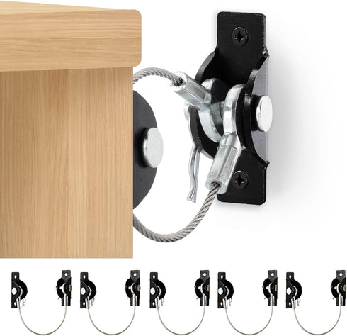 Furniture Anchors Anti-Tip Kit, 6 Pack Straps for Baby Proofing, Secure 400 lbs Cabinet Safety