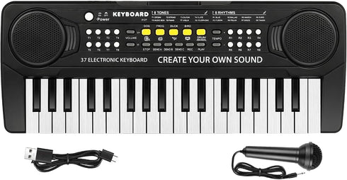 Kids Keyboard Piano - 37 Keys Portable Electronic Piano for Beginners - Educational Musical Toy for 3-8 Year Olds