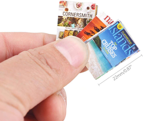 Dollhouse Miniatures Magazine Books, Mini Books Model Accessories 1:12 Scale for DIY Puzzle Project