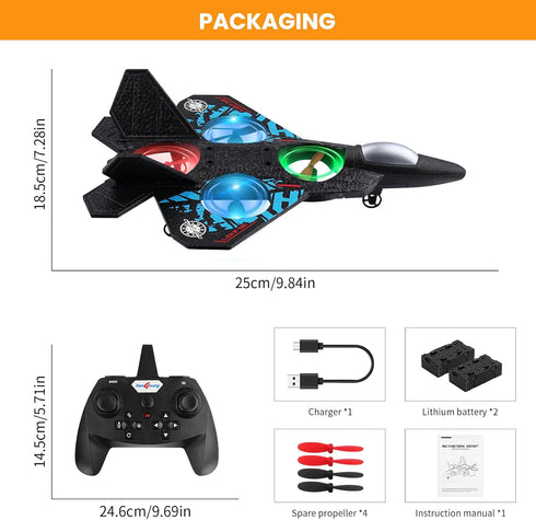 Beffkkip 2.4GHz L0712 Adults,3D RC Plane Remote Control Plane Quadcopter Hovering with Auto Hovering Fighter Aircraft