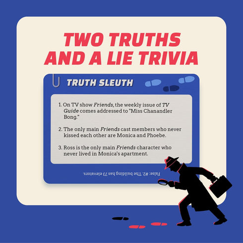Talking Hearts 300 Truth Sleuth Trivia Game, Two Truths and a Lie Style Trivia with Card Sides