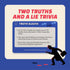 Talking Hearts 300 Truth Sleuth Trivia Game, Two Truths and a Lie Style Trivia with Card Sides