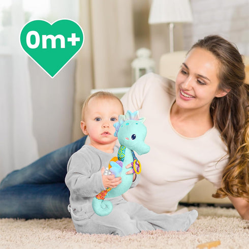 Infant Baby Musical Stuffed Animal Activity Toys, Multi-Sensory Crinkle, Rattle, Textures for Newborns 0-12 Months,
