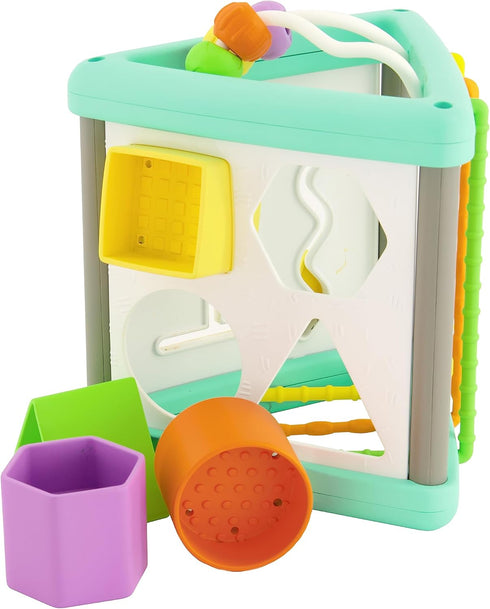 Infantino Activity Triangle & Shape Sorter with 4 Shapes, Bendy Bars, Maze Tracks for Infants & Toddlers 6M+