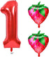 Gankbite 1st Strawberry One Birthday Decoration Girl Berry Birthday High Chair Garland Pink Red Balloon Paper Tassel