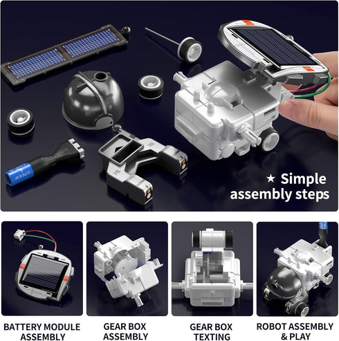 STEM Projects for Kids Ages 8-12, Science Kits for Boys 8-14, 6-in-1 Solar Robot Toys