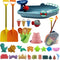 IOKUKI Long Shovels Sand Toys Set with Mesh Bag Including Bath Boat,