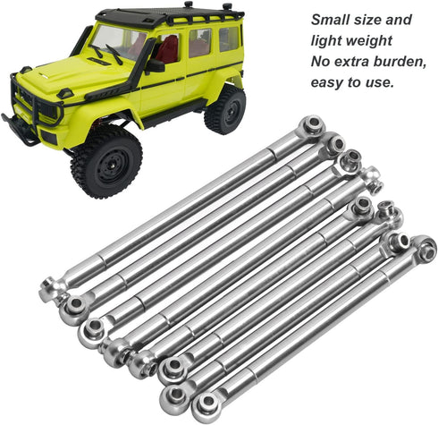 RC Tie Rod: 8PCS Metal Full Car Tie Rod for MN86 Series Model Upgrade, RC Car Parts, Silver