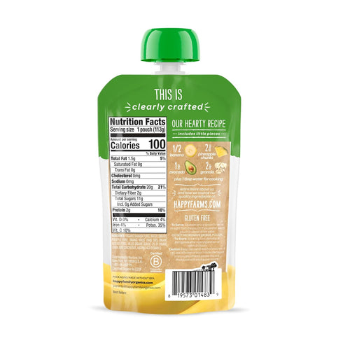 2 4 (Pack 16) (Packaging Happy Baby Organics Clearly Crafted Stage Baby Food Bananas, Pineapples, Avocado & Granola