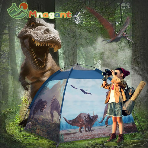 Dinosaur Kids Play Tent: 61”x61”x45” Realistic Indoor & Outdoor Pop Up Play House for Boys & Girls Age 3-12