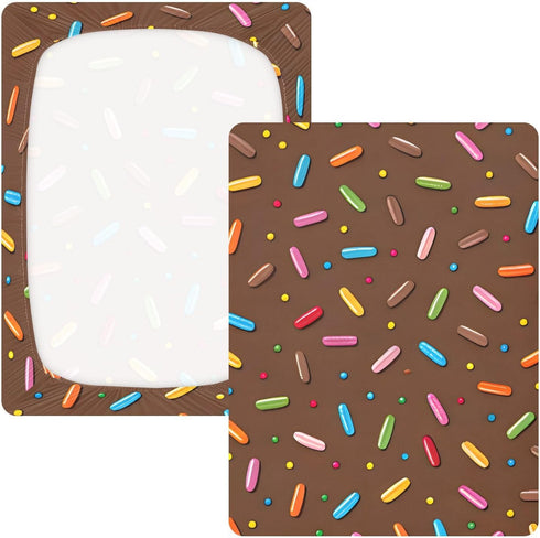 CZXW 52" 28" Colorful Sprinkles Chocolate Crib Sheets Fitted x Natural Cotton Soft & Breathable for Baby Crib Mattress