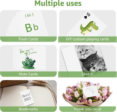 648PCS Blank Playing Cards Deck, Double Sides White Blank Index Flash Cards for DIY Game Cards Gift Cards Writing 2.5"