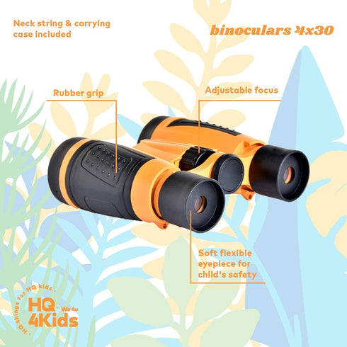 Kids Outdoor Adventure Kit: Binoculars, Compass, Magnifying Glass & Flashlight for Boys & Girls Ages 3-12