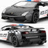 BDTCTK 1/36 Scale Lamborghini Gallardo Police Car Model, Zinc Alloy Die-Cast Pull Back Vehicles for Kids Gift