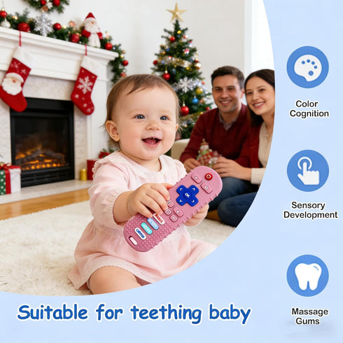 3 Pack 6-12 Silicone Teething Toys - Teething Remote Control for Baby, BPA Free Baby Chew Toys & Easy to Hold Teether