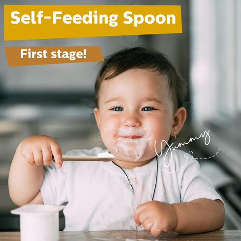 5 Pieces Silicone Baby Spoons, Kids Utensils for Self Feeding, Heat Resistant Food Spoon for Over 6 Months